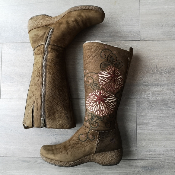 Timberland Special Limited Edition Shertang Shearling Brown Suede Leather Boots - Picture 5 of 16